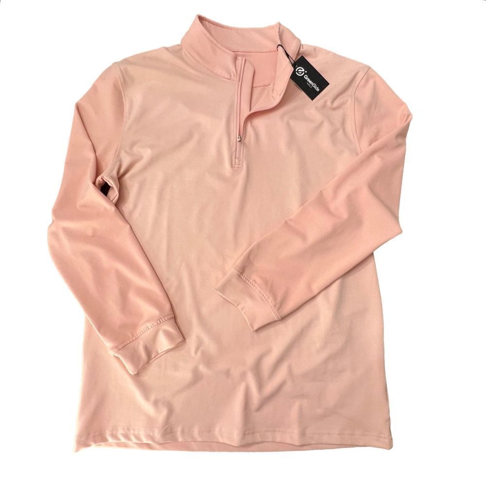 NWT GreenSide Golf 1/4 Zip Pullover Long Sleeve Shirt‎ Soft Pink Mens Golfing XL